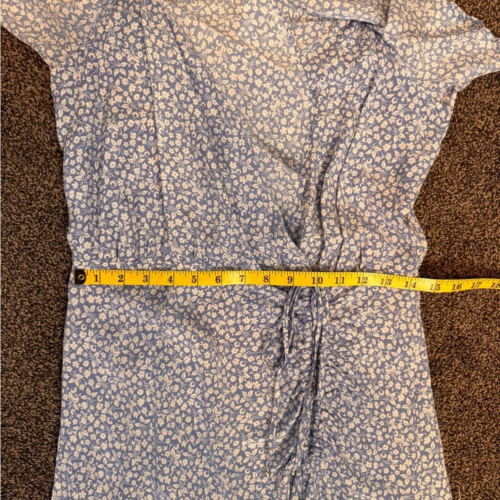 Veronica Beard Blue Spaghetti Strap Ruffle Ruched Midi Dress Spring/Summer Sz 6 - Picture 9 of 12